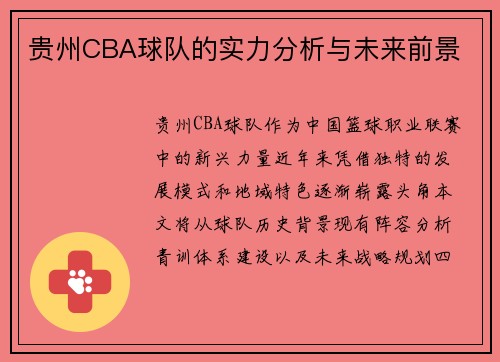 贵州CBA球队的实力分析与未来前景